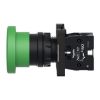 Picture of Complete push button, Easy Harmony XA2, plastic, green mushroom head 40mm, 22mm, 1NO
