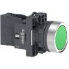 Picture of Complete push button, Easy Harmony XA2, plastic, flush, green, 22mm, push push, unmarked, 1NO