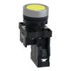 Picture of Complete push button, Easy Harmony XA2, plastic, flush, yellow, 22mm, push push, unmarked, 1NO