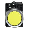 Picture of Complete push button, Easy Harmony XA2, plastic, flush, yellow, 22mm, push push, unmarked, 1NO