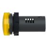 Picture of Monolithic pilot light, Easy Harmony XA2, plastic, yellow, 22mm, integral LED, screw clamp terminals, 24V AC DC