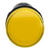 Picture of Monolithic pilot light, Easy Harmony XA2, plastic, yellow, 22mm, integral LED, screw clamp terminals, 220…230V AC, anti interference