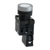 Picture of Complete illuminated push button, Easy Harmony XA2, plastic, flush, white, 22mm, spring return, 380V AC, 1NO