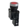 Picture of Complete illuminated push button, Easy Harmony XA2, plastic, flush, red, 22mm, spring return, 24V AC DC, 1NO