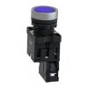 Picture of Complete illuminated push button, Easy Harmony XA2, plastic, flush, blue, 22mm, spring return, 24V AC DC, 1NO