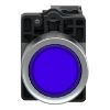 Picture of Complete illuminated push button, Easy Harmony XA2, plastic, flush, blue, 22mm, spring return, 220V AC, 1NO