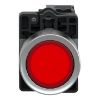 Picture of Complete illuminated push button, Easy Harmony XA2, plastic, flush, red, 22mm, spring return, 220V AC, 1NO