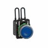 Picture of Push-to-test pilot light, Harmony XB5, plastic, blue, universal LED, screw clamp terminals, 24V
