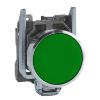 Picture of Push button, metal, Harmony XB4, flush, green, 22mm, spring return, unmarked, 1NO