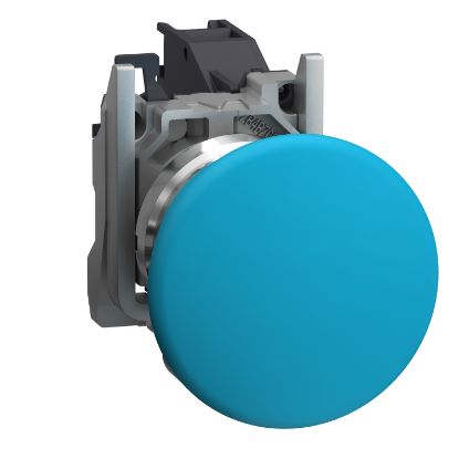 Picture of Complete push button, Harmony XB4, Explosive atmosphere, blue mushroom pushbutton