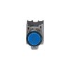 Picture of Complete illuminated push button, Harmony XB4 - ATEX D, metal, blue flush, 22mm, spring return, booted, 1NO, 24...254V AC/DC
