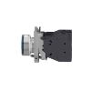 Picture of Complete illuminated push button, Harmony XB4 - ATEX D, metal, blue flush, 22mm, spring return, booted, 1NO, 24...254V AC/DC