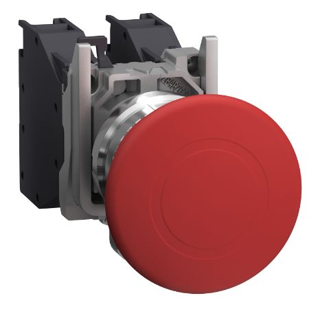 Picture of Emergency switching off push button, Harmony XB4 - ATEX D, metal, 22mm, red mushroom 40mm, tripping/latching, push-pull, 1NO + 1NC