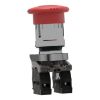 Picture of Emergency stop switching off, Harmony XB4, metal, red mushroom, 40mm, 22mm, trigger latching turn to release, 1NO+1NC