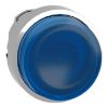Picture of Harmony XB4, Head for illuminated push button, metal, blue projecting, 22mm, spring return, universal LED, unmarked