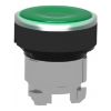 Picture of Head for illuminated push button, Harmony XB4, green flush, 22mm, universal LED, spring return, plain, unmarked