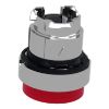 Picture of Harmony XB4, Head for illuminated push button, metal, red projecting, 22mm, universal LED, spring return, plain lens