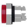Picture of Harmony XB4, Head for illuminated push button, metal, red projecting, 22mm, universal LED, spring return, plain lens
