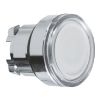 Picture of Head for illuminated push button, Harmony XB4, metal, flush, white, 22mm, spring return, plain lens for BA9s bulb
