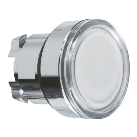 Picture of Head for illuminated push button, Harmony XB4, metal, flush, white, 22mm, spring return, plain lens for BA9s bulb