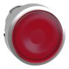 Picture of Harmony XB4, Head for illuminated push button, metal, red flush, 22mm, universal LED, spring return, plan lens, unmarked