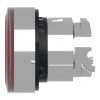 Picture of Head for illuminated push button, Harmony XB4, metal, red flush, 22mm, universal LED, spring return, grooved lens