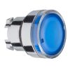 Picture of Head for illuminated push button, Harmony XB4, metal, flush, blue, 22mm, spring return, plain lens for BA9s bulb