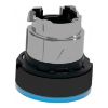 Picture of Head for illuminated push button, Harmony XB4, blue flush, 22mm, universal LED, spring return, plain, unmarked