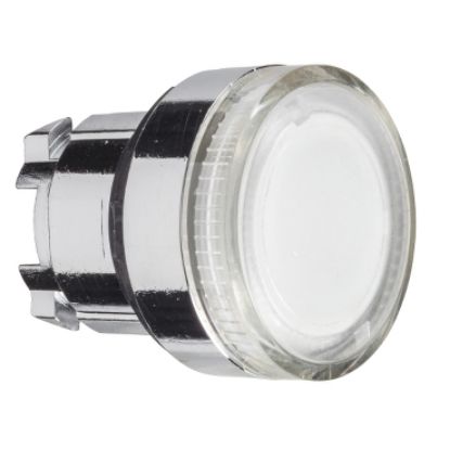 Picture of Head for illuminated push button, Harmony XB4, metal, flush, clear, 22mm, spring return, plain lens for BA9s bulb