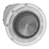 Picture of Harmony XB4, Head for illuminated push button, metal, white mushroom 40mm, 22mm, universal LED, spring return
