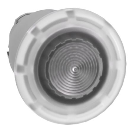 Picture of Harmony XB4, Head for illuminated push button, metal, white mushroom 40mm, 22mm, universal LED, spring return