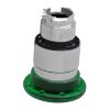 Picture of Harmony XB4, Head for illuminated push button, metal, green mushroom 40mm, 22mm, universal LED, spring return