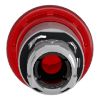 Picture of Harmony XB4, Head for illuminated push button, metal, red mushroom 40mm, 22mm, universal LED, spring return