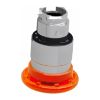 Picture of Harmony XB4, Head for illuminated push button, metal, orange mushroom 40mm, 22mm, universal LED, spring return, unmarked