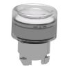 Picture of Head for illuminated push button, Harmony XB4, metal, white flush, 22mm, universal LED, spring return, clear boot