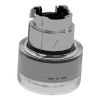 Picture of Head for illuminated push button, Harmony XB4, metal, white flush, 22mm, universal LED, spring return, clear boot