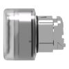 Picture of Head for illuminated push button, Harmony XB4, metal, white flush, 22mm, universal LED, spring return, clear boot