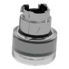 Picture of Head for illuminated push button, Harmony XB4, metal, green flush, 22mm, universal LED, spring return, clear boot