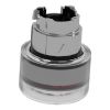 Picture of Head for illuminated push button, Harmony XB4, metal, red flush, 22mm, universal LED, spring return, clear boot, unmarked