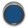Picture of Head for illuminated push button, Harmony XB4, metal, blue flush, 22mm, universal LED, spring return, clear boot