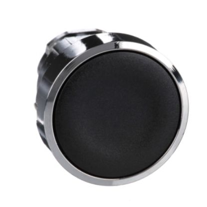 Picture of Harmony XB4, Push button head, metal, flush, black, 22mm, spring return, unmarked