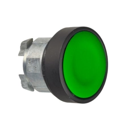 Picture of Head for non illuminated push button, Harmony XB4, green flush push button 22mm, spring return, unmarked