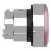 Picture of Head for illuminated push button, Harmony XB4, metal, red flush, 22mm, universal LED, spring return, for insertion legend