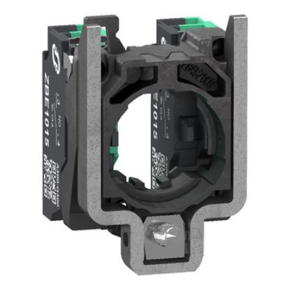 Picture of Complete body contact assembly, Harmony XB4, single contact, with fixing collar, metal, 2 NO, compact push in terminals