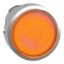 Picture of Head for illuminated push button, Harmony XB4, metal, orange flush, 22mm, universal LED, for insertion legend