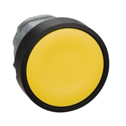 Picture of Head for non illuminated push button, Harmony XB4, yellow flush push button 22mm, spring return, unmarked