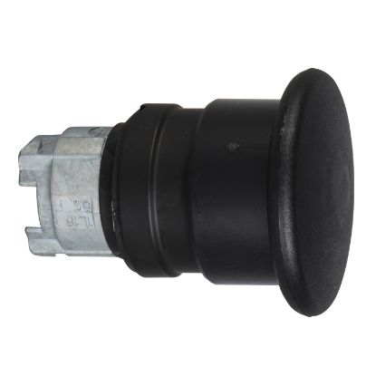 Picture of Head for non illuminated push button, Harmony XB4, metal, black mushroom 40mm, 22mm, spring return, unmarked