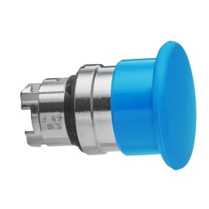 Picture of Harmony XB4, Head for non illuminated pushbutton, mushroom 40mm, metal, blue, 22mm, spring return
