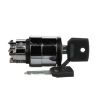 Picture of Key switch selector head, Harmony XB4, metal, black, 22mm, key 455, 2 positions, stay put
