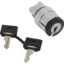 Picture of Key switch selector head, Harmony XB4, metal, black, 22mm, key 458A, 2 positions, stay put